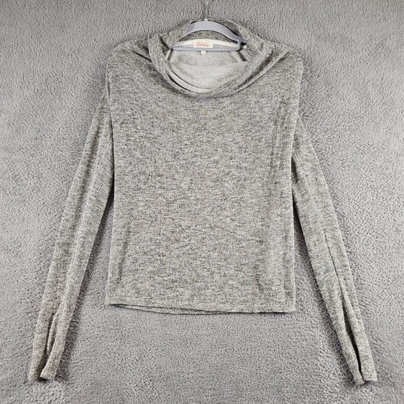 Deletta Tops - Deletta Anthropologie Gray Metallic Knit Cowl Neck Long Sleeve Top XXS